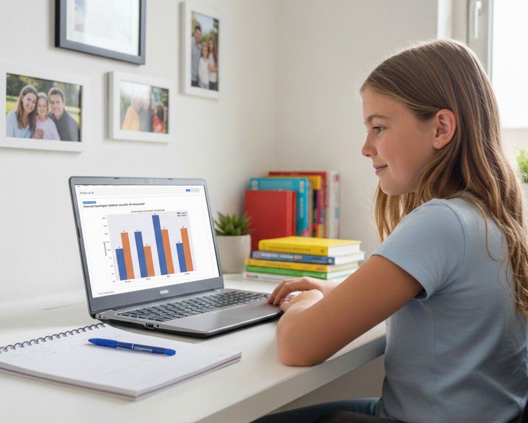 Kind oefent online met rekenen voor groep 6
