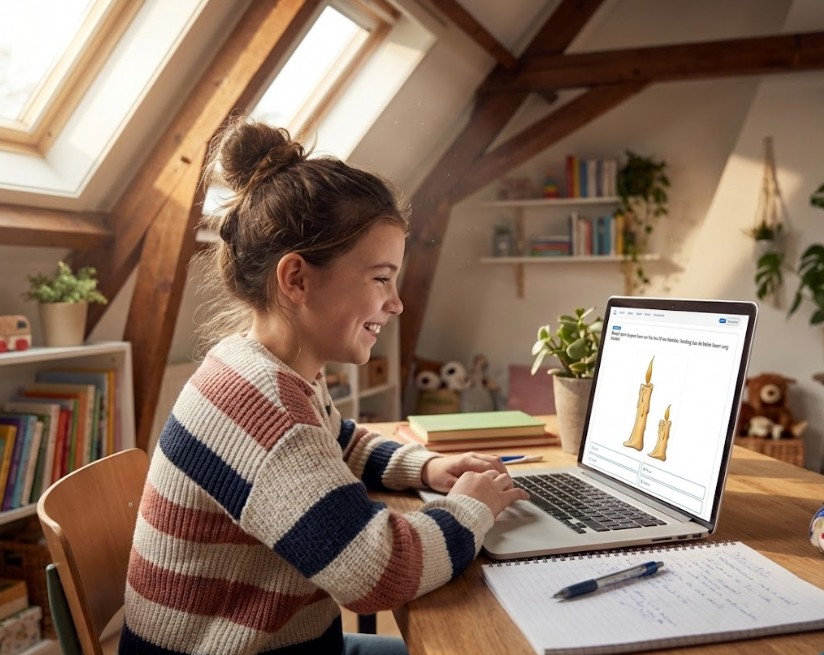 Kind oefent online met rekenen voor groep 8